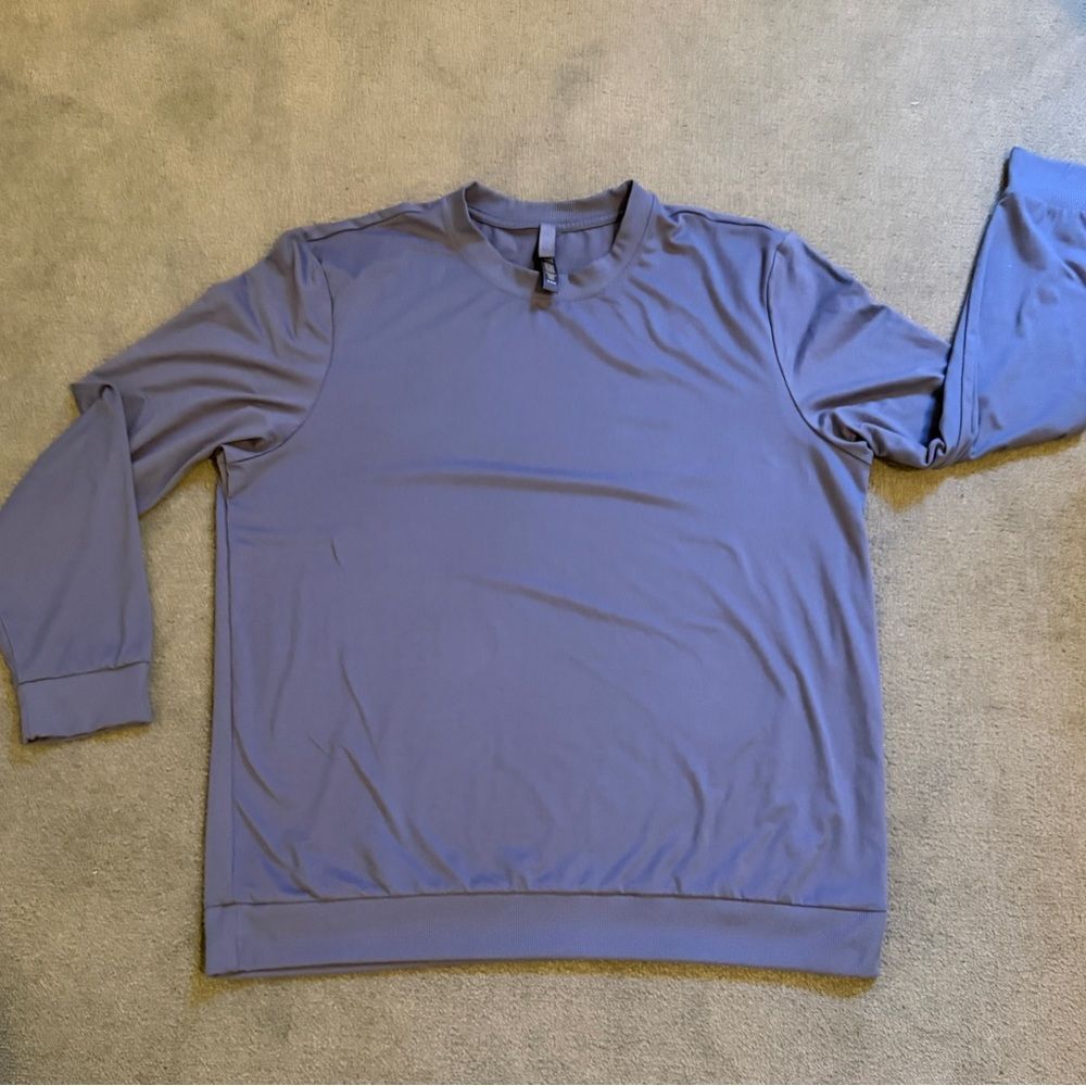 Skims Men’s Jersey Loungewear Long Sleeve Crewneck - Smoky Blue - Size M